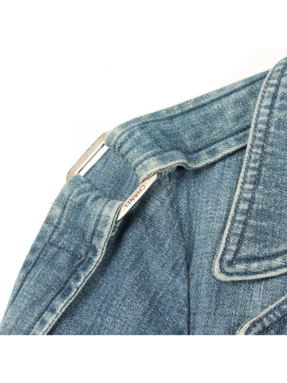 Chanel Denim Coat CC Logo Button - Picture 13 of 14